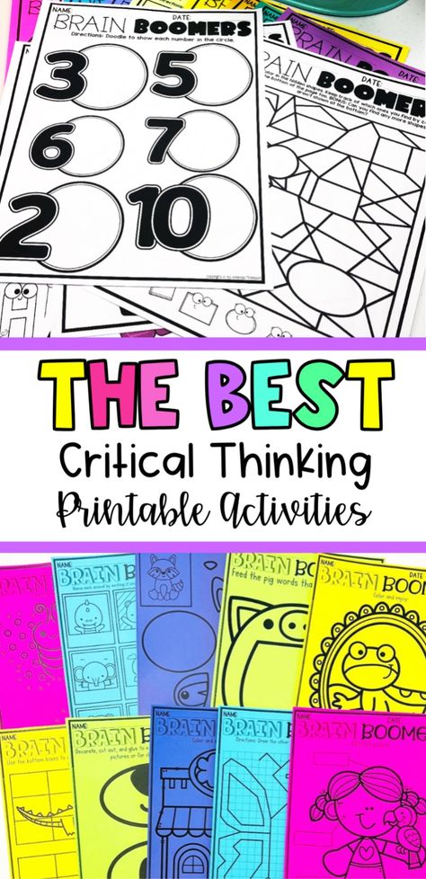 Stimulate critical thinking skills in your elementary classroom with our printable activities! These brain breaks are perfect for 1st, 2nd, and 3rd graders, offering hands-on challenges and engaging school ideas. Explore a variety of worksheets that foster creativity and improve problem-solving abilities. From critical thinking exercises to fun puzzles, our printables are ideal for early finisher activities or classroom games. Download now and inspire your students! Critical Thinking Skills Activities, Printable Exercises, Early Finisher Activities, Critical Thinking Activities, Early Finishers Activities, Fun Brain, Fun School, Teaching Phonics, Classroom Games