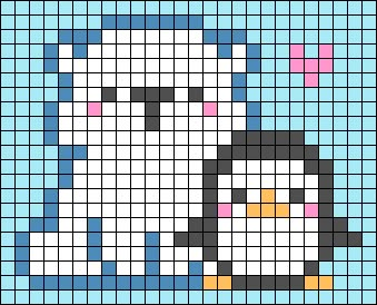 Alpha pattern #28627 | BraceletBook Pixel Art Cute Animals, Polar Bear Pixel Art, Cat Pixel Pattern, Pixel Animals, Pixel Art Cute, Polar Bear Perler Bead Pattern, Animal Pixel Art, Penguin Alpha Pattern, Bear Cross Stitch Pattern