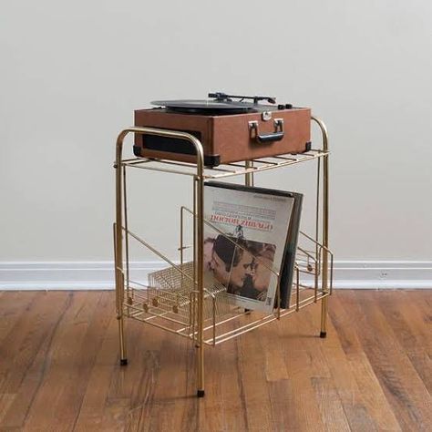 Record Organizer, Mid Century Room, Gold Record, Modern Boho Bedroom, Stone Mansion, Album Storage, Record Stand, Record Player Stand, Record Holder