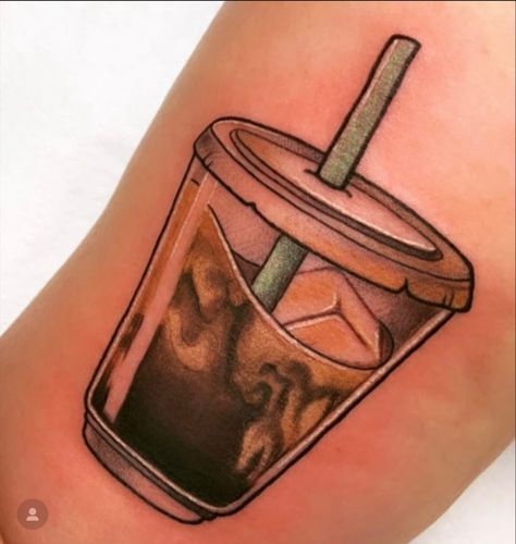 Ice Coffee Tattoo, Iced Coffee Tattoo, Coffee Tattoo, Coffee Tattoos, Ice Coffee, Daily Ritual, Piercing Tattoo, Iced Coffee, Very Rare