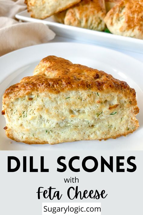 If you’re looking for a scrumptious savory scone recipe, look no further than these Dill Scones with Feta Cheese. They have a tender crumb and are the perfect accompaniment to a bowl of hot soup. #sconerecipe #dillscones Feta Biscuits, Dill Scones, Feta Scones, Scones Savory, Savory Scones Recipe, Breakfast Scones, Savory Baking, Feta Cheese Recipes, Sweet Savory Recipes