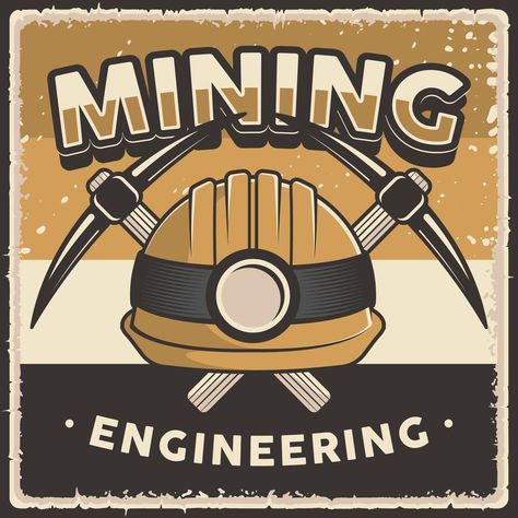 Mining Poster, Engineering Poster, Mining Logo, Mining Engineering, Modern School, Podcast Logo, Font Bundles, Dream Job, Vector Photo