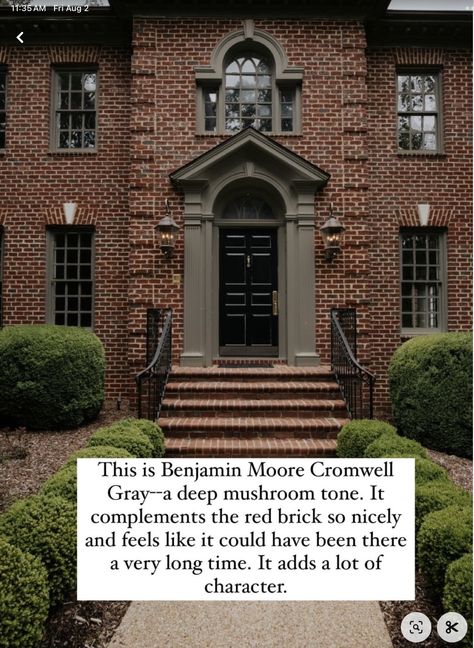 Colonial Brick House Exterior, Colonial Exterior Makeover, Colonial Home Exteriors, Brick Farmhouse Exterior, Brick House Exterior, Red Brick House Exterior, Colonial Revival House, French Country Exterior, Colonial House Exteriors