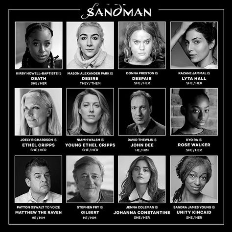 The Sandman (2021) Caim E Abel, Joely Richardson, Sandman Neil Gaiman, Joanna Lumley, The Sandman, Kat Dennings, Black Actors, Jenna Coleman, James Mcavoy