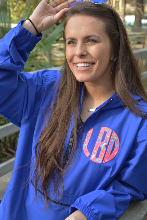 Aqua Preppy Charles River Pack N Go Pullover Wind Jacket with Lilly Pulitzer Monogram by TantrumEmbroidery on Etsy Monogrammed Rain Jacket, Monogram Pullover, Prep Life, Monogram Ideas, Pullovers Outfit, Long Sleeve Baseball Tee, Charles River, Matching Sets Outfit, Fall Denim