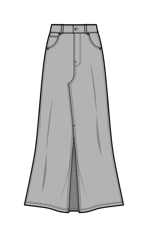 Skirt Sketch, Flat Sketches, Technical Drawing, Denim Skirt, Illustrator, Sketch, Log In, Log, Key