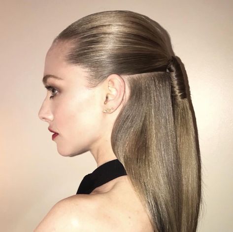 Amanda Seyfried Ponytail, Amanda Seyfried Hair, Open Hair, Blonde Actresses, Runway Hair, Doe Eyes, Open Hairstyles, Animal Farm, Amanda Seyfried