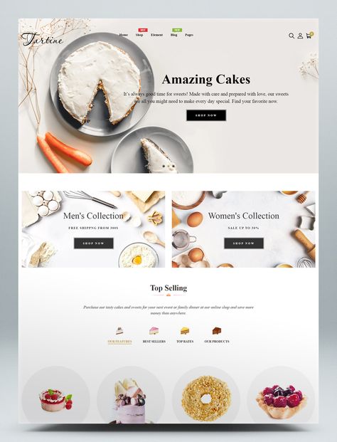 Pastry Website Design, Cake Website Design, Cake Websites, Bakery Website Design, Cake Website, Ux Design Principles, Bakery Website, Simple Website Design, Confectionery Design