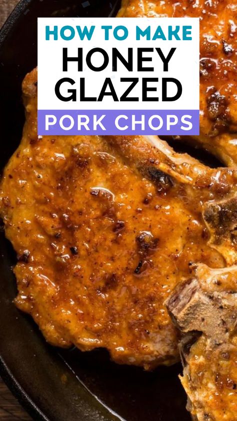 Elevate your dinner with these Honey Glazed Pork Chops, a perfect blend of sweet and savory flavors. With hints of garlic and lemon, the sticky honey glaze caramelizes to create an irresistible coating. This simple yet delicious recipe is easy enough for a busy weeknight and impressive enough for a special occasion. Ready in no time, this dish combines tender pork chops with a flavorful glaze, making it an ideal choice for a family dinner or a quick, satisfying meal. Glaze For Pork Chops, Honey Glazed Pork Chops, Pork Chops Easy, Cheap Family Dinners, Parmesan Pork Chops, Tender Pork Chops, Lazy Dinners, Glazed Pork Chops, Glazed Pork