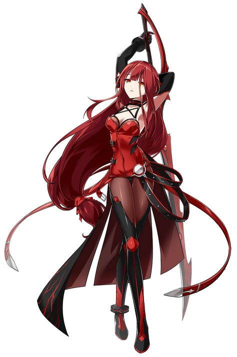 Red Hair Anime Characters, Crimson Avenger, Accel World, Art Kawaii, Red Heads, Elsword, Anime Warrior, Dark Anime, Character Portraits