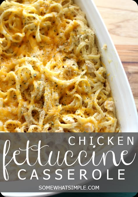 Chicken Fettuccine Casserole Easy Chicken Tetrazzini Recipe, Chicken Fettucine, Easy Chicken Tetrazzini, Chicken Tetrazzini Recipes, Chicken Fettuccine, Chicken Tetrazzini, Pasta Primavera, Delicious Chicken, Spaghetti Squash