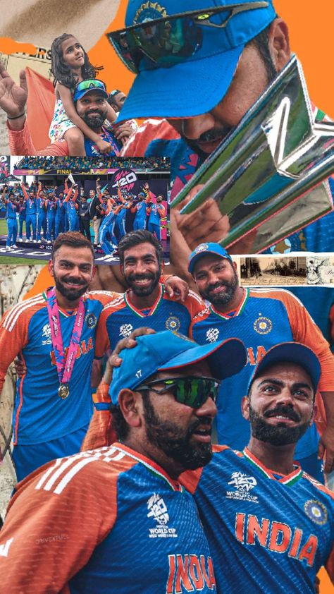 India world cup Champions. T20 World Cup 2024 Indian Team Wallpaper, India Champions, India World Cup, Cricket Aesthetic, India Wallpaper, Instagram Story App, Indian Team, Indian Cricket Team, Dhoni Photos