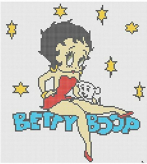 Betty Boop Cross Stitch Patterns, Betty Boop Cross Stitch, Cross Stitch Quotes, Retro Sewing Patterns, Betty Boop Art, Mermaid Pattern, Stitch Cartoon, Pixel Art Pattern, Diy Cross Stitch