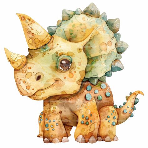 Cartoon Baby Triceratops Clipart Watercolor Art Printable High Quality JPG Papercraft Junk Journal Scrapbooking Digital Download On Etsy: dreamweavecraftery.etsy.com #baby #cute #triceratops #dinosaur #cartoon #watercolor #clipart #art #papercraft #designing #craft #junkjournal #printable #download #reptile #animal Triceratops Clipart, Cute Triceratops, Art Papercraft, Dinosaur Watercolor, Icing Ideas, Dinosaur Cartoon, Sugar Cookie Icing, Cookie Icing, Baby Cartoon