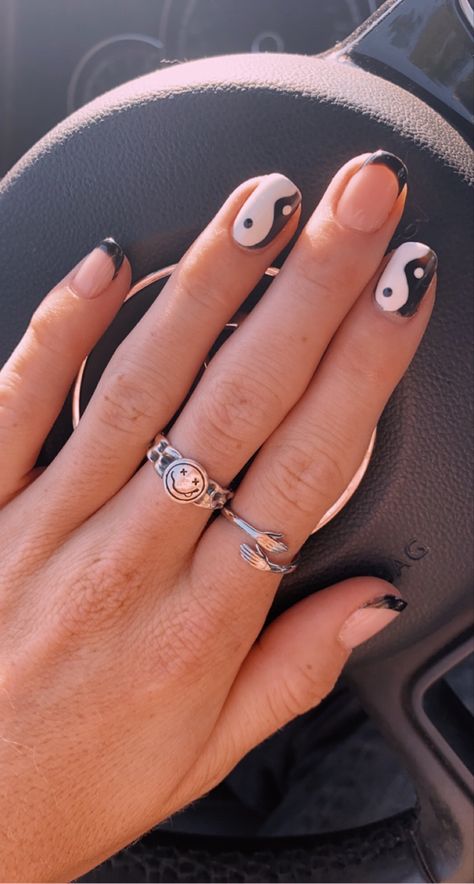 Yin Yang Nails, Tan Nails, Hollywood Nails, Cow Nails, Short Gel Nails, Acrylic Nails Coffin Short, Pink Acrylic, Pink Acrylic Nails, Acrylic Nails Coffin