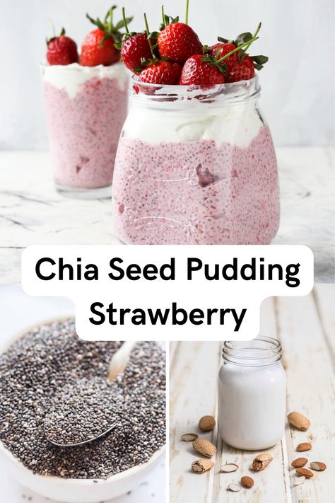 Chia Seed Fruit Cups, Strawberry Puree Uses, Acai Chia Seed Pudding, Low Fodmap Chia Pudding, Strawberry Chia Smoothie, Strawberry Banana Chia Seed Pudding, Strawberry Chia Seed Pudding Recipe, Kiwi Chia Seed Pudding, Strawberry And Cream Chia Pudding