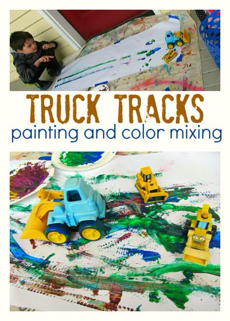 Painting with Toy Trucks  - Pinned by @PediaStaff – Please Visit  ht.ly/63sNt for all our pediatric therapy pins Construction Theme Preschool, Transportation Theme Preschool, Preschool Construction, Preschool Transportation, Truck Crafts, Transportation Unit, Transportation Activities, Transportation Crafts, Transportation Preschool