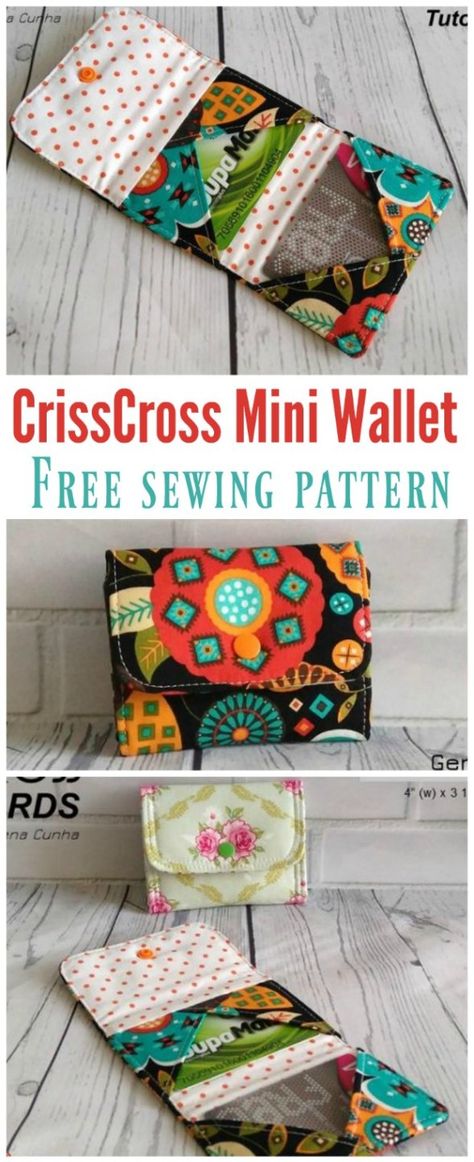 Free sewing pattern for this mini wallet.  So cut and quick to sew too. Scrap buster! Wallet Pattern Free, Wallet Sewing Pattern, Sew Wallet, Free Sewing Pattern, Modern Bag, Beginner Sewing Projects Easy, Sewing Purses, Wallet Pattern, Sewing Projects For Beginners