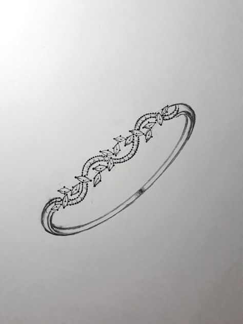 Jewelry Design Sketchbook, Ring Designs Drawing, Jewellery Design Sketches For Beginners, Bracelet Sketch, Bracelet Drawing, Accessories Design Sketch, Diy Hair Accessories Ribbon, Ring Jewellery Design, Diamond Bracelet Design