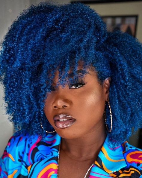 Blue Sandstone Is a Bright, Mesmerizing Hair Color You Should Try For Summer Bright Colored Hair, Blue Natural Hair, Hair Pigmentation, Midnight Blue Hair, Temporary Hair Color Spray, Hair Expo, Navy Blue Hair, Hair Color Spray, Light Blue Hair