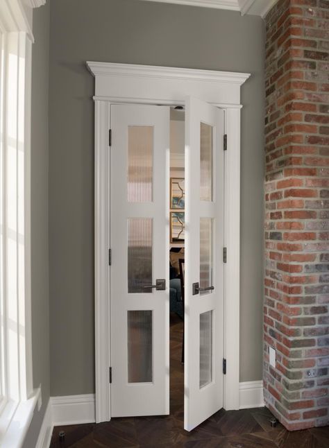 French Door Bathroom Entrance, Small French Doors, Heights House, French Country Bathroom, Double Doors Interior, Double Glass Doors, Room Divider Doors, House Dream, Instagram Add