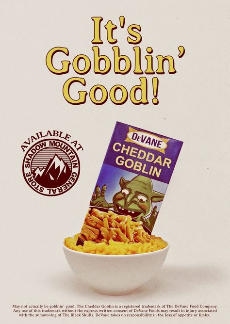 Goblin Poster, Mandy Movie, Company Meals, Mac And Cheese, Vintage Ads, Pops Cereal Box, Cheddar, Taylor Swift, Swift