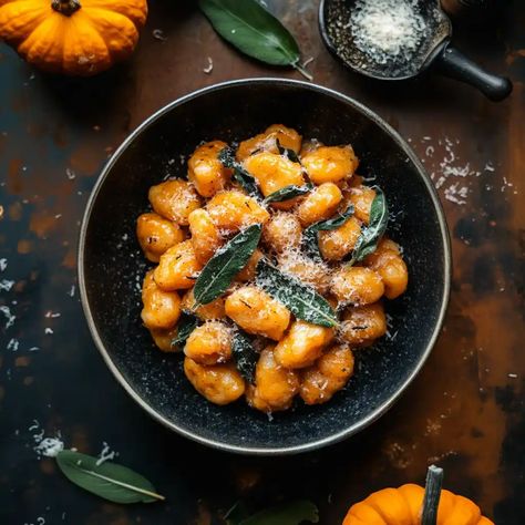 Discover our delicious pumpkin sage gnocchi recipe. Our easy recipe combines autumn flavors for a comforting dish that'll impress your guests Pumpkin Sage Gnocchi, Pumpkin Gnocchi Recipes, Sage Gnocchi, Spiced Hot Chocolate Recipe, Brown Butter Sage Sauce, Sage Butter Sauce, Lemon Ricotta Cake, Pumpkin Gnocchi, Gnocchi Recipe