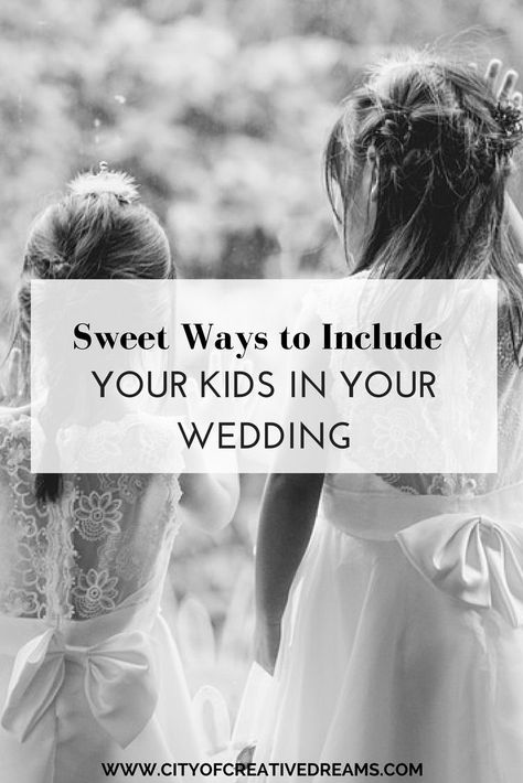 Sweet Ways to Include Your Kids in Your Wedding | City of Creative Dreams  kids in wedding ceremony | incorporating kids in wedding | including kids in wedding | kids in wedding roles Kids In Wedding Ceremony, Kids In Wedding, Second Wedding Ideas, Family Wedding Ideas, Blended Family Wedding, Wedding Ceremony Script, Beach Theme Wedding Invitations, Beach Wedding Centerpieces, Blended Families