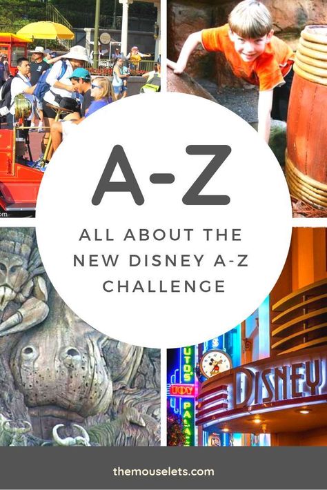 You’ve heard of the 4 parks 1 day challenge, and the WDW Coaster Challenge, but have you heard of the Disney A-Z challenge? This is an exciting new challenge to complete in the Disney parks. Disney World For Adults, Disney Challenge, Disney Travel Agents, Disney World Vacation Planning, Disneyland Tips, Disney Sea, Disney Vacation Planning, Disneyland California, Disney World Planning