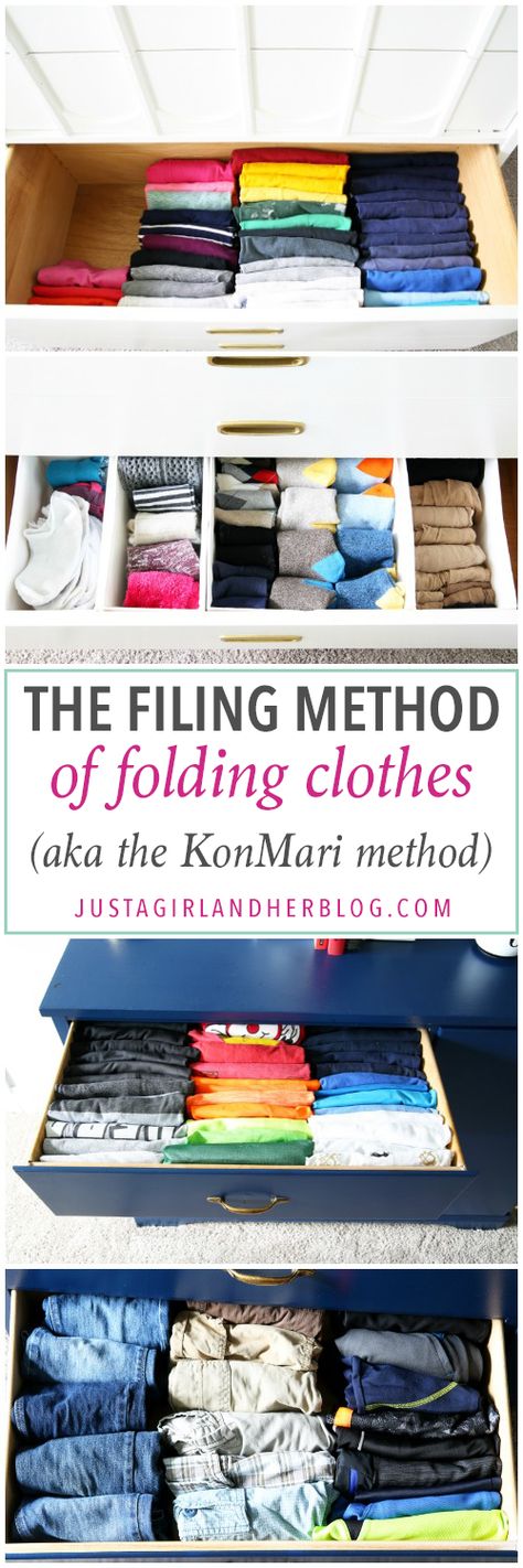 Home Organization - The KonMari Method of folding clothes helps us keep our dresser drawers neat, tidy, and uncluttered! filing method of clothes folding, declutter, decluttering, clothes organization, organizing clothes, kids' clothes organization, IKEA SKUBB boxes, Marie Kondo, The Life Changing Magic of Tidying Up Bedroom Dresser Organization, Kids Room Organization Diy, Diy Dresser Drawers, Decluttering Clothes, Ikea Skubb, Konmari Folding, Clothing Organization, Clothes Folding, Kids Clothes Organization