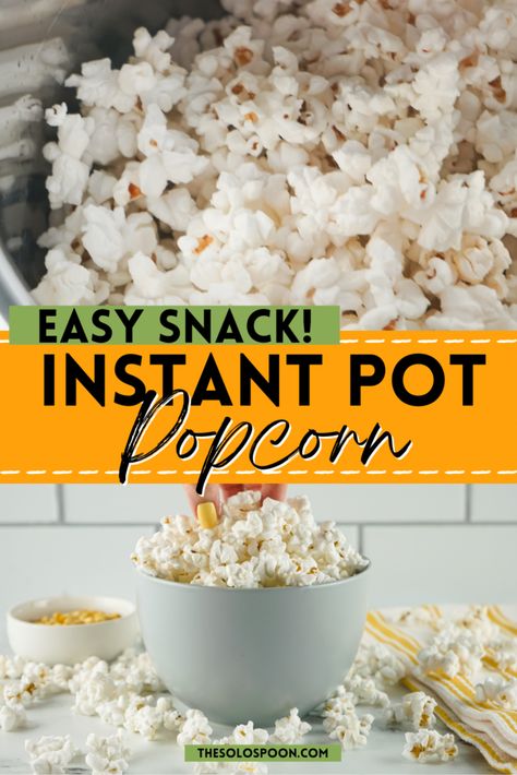 One of our favorite snacks is popcorn! Did you know that you can have your own freshly-popped popcorn in just a few minutes by using your Instant Pot? Making popcorn in an Instant Pot is super easy and quick. This method mimics making popcorn on your stove top but is a great alternative if you don’t have access to a full kitchen. Instant Pot Popcorn, Making Popcorn, Pot Making, Pop Popcorn, Popcorn Recipes, Full Kitchen, Single Serving, Insta Pot, Homemade Snacks