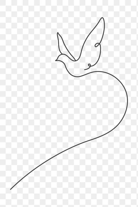 Dove Doodle, Dove Line Art, Peace Dove Tattoos, Line Art Bird, Dove Png, Draw Template, Bird Aesthetic, Dove Drawing, Sticker Transparent Background