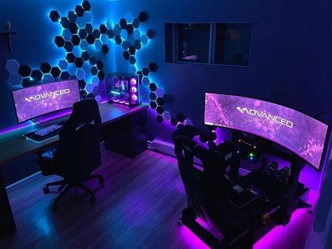 Cool Gaming Rooms, Games Room Inspiration, Gaming Bedroom, Best Gaming Setup, Computer Gaming Room, Pc Gaming Setup, Room Redesign, Gaming Room Setup, Gaming Wallpapers