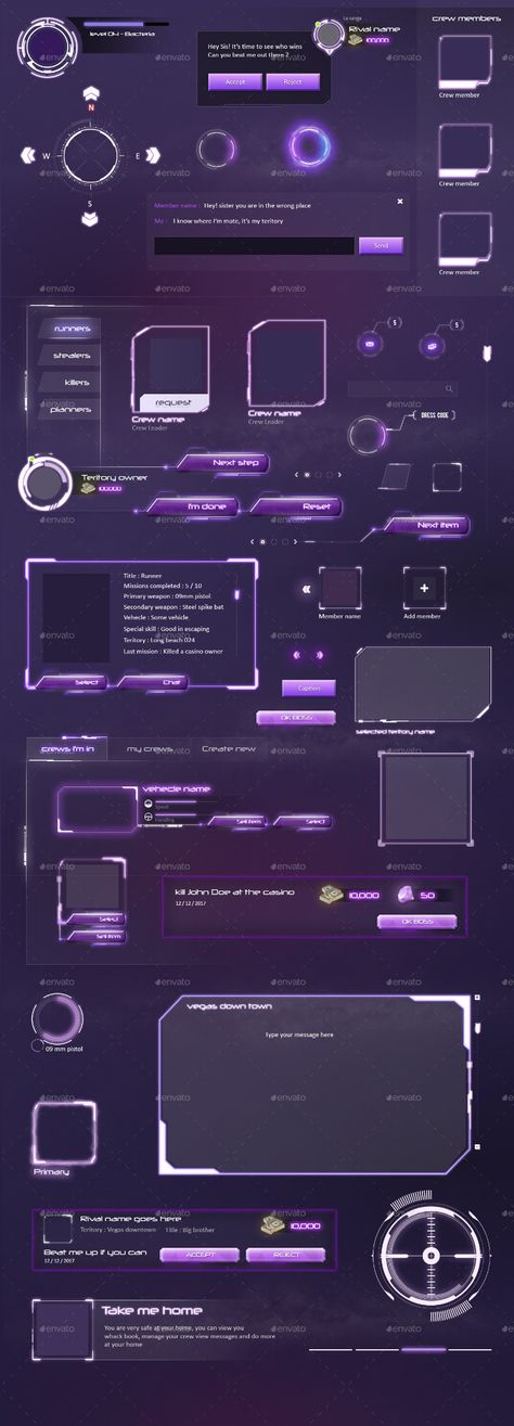 MMO RPG - Sci Fi Game UI Elements Game Layout Design, Game Layout, Sci-fi Ui, Mafia Game, Ui Ux 디자인, Trendy Games, Sci Fi Games, Ios App Design, Game Gui