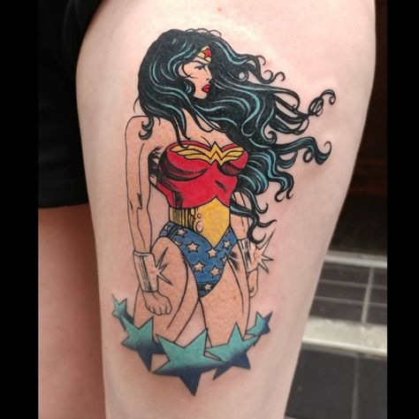 Wonder Woman Tattoo, Armband Tattoos, Woman Tattoo, Wonder Woman Art, Upper Arm Tattoos, Gorgeous Tattoos, Hair Flow, Calf Tattoo, Permanent Tattoo