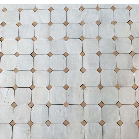 Moroccan Mosaic Tile House Bouchon Zellige 12" x 12" Mosaic Wall Tile | Wayfair Octagon Tile Floor, Mosaic Bathroom Floor, Tile Terracotta, Square Mosaic Tile, Tile House, Handcrafted Tile, Mosaic Backsplash, Tile Saw, Zellige Tile