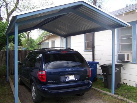 Stand Alone Carport Gabled A Frame South San Antonio Trailer Patio, Lean To Carport, Car Driveway, Custom Awnings, Carport Patio, Metal Carports, Patio Covers, Small Deck, Covered Decks