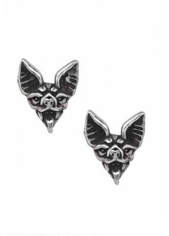 Bat Head, Coach Earrings, Bat Jewelry, Gothic Jewellery, Clear Crystal Earrings, Alchemy Gothic, Baublebar Earrings, Alternative Jewelry, Gothic Earrings