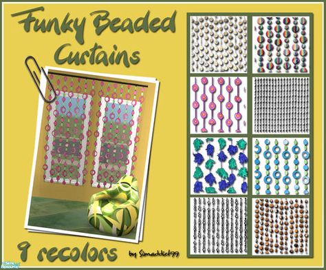 simaddict99's Funky Beaded Curtains Alternative Sims 4 Cc, Sims 4 Building Cc, Sims 2 Furniture, Tiny Lamp, Sims 4 Cc Build, Sims 2 House, Sims 4 Build Buy Cc, Beads Clothes, Curtains Pictures