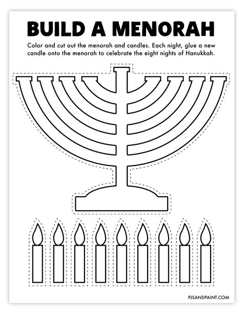 Hannukah Preschool Activities, Menorah Template Free Printable, Hanukkah Crafts Preschool, Hannakah Theme Preschool, Menorah Craft, Hanukkah Crafts For Toddlers, Menorah Crafts For Kids, Train Crafts, Elf Crafts