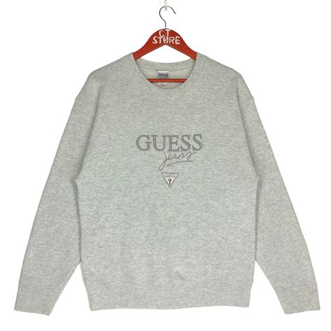 Excited to share this item from my #etsy shop: Vintage Guess Sweatshirt Made In USA Embroidery Logo Sweatshirt Guess Pullover Grey Color Medium Size Usa Embroidery, Varsity Sweatshirt, Sweater Grey, Guess Jeans, Embroidered Sweatshirts, Vintage Sweatshirt, Grey Color, Used Clothing, Women Pullover