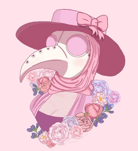 Female Plague Doctor, Plague Nurse, Nurse Tattoo, Nurse Art, Witchy Wallpaper, Goth Art, Plague Doctor, Pink Halloween, Creepy Cute