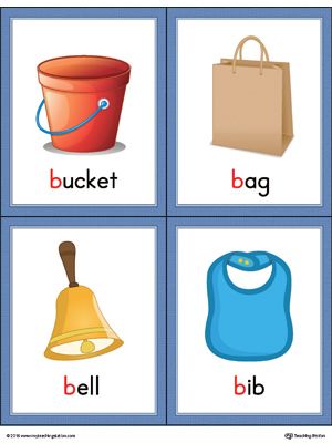 **FREE** Letter B Words and Pictures Printable Cards: Bucket, Bag, Bell, Bib (Color) Worksheet.The Letter B Words and Pictures Printable Cards can be used for flashcards, various games, and help your student associate unfamiliar words with a picture. B Letter Words, Alphabet Word Wall Cards, Alphabet Word Wall, Jolly Phonics Activities, Color Worksheet, Letter B Worksheets, Letter Flashcards, Abc Flashcards, Alphabet Words