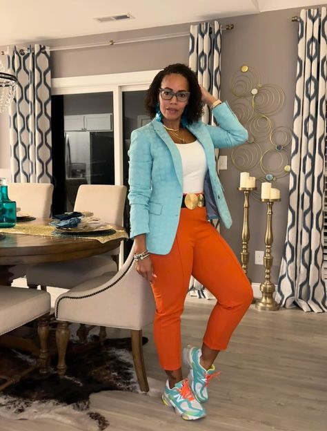 Teacher Work Day Outfit, Colorful Work Outfits Office Attire, Ladies Closet, Teacher Aide, Outfits Juvenil, Cute Professional Outfits, Casual Work Attire, Cute Work Outfits, Blazer Outfits For Women