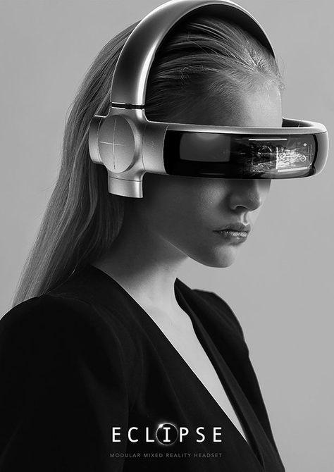 ECLIPSE is a smart personal terminal device that combines wireless headset and MR Glasses with opening module features, a future smart platform. Future Glasses, Future Mood, Smart Person, Futuristic Sunglasses, Vr Glasses, Arte Robot, Smart Art, Smart Glasses, Futuristic Art