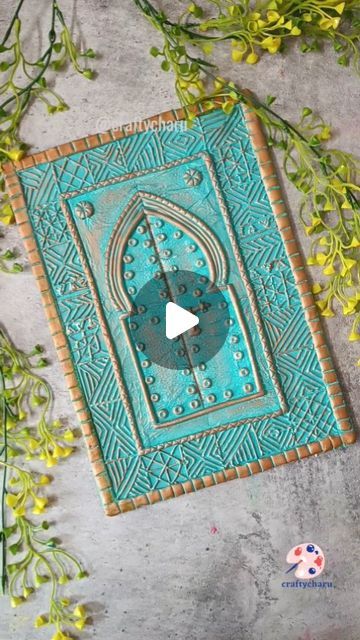 Charu Gupta |content creator on Instagram: "Vintage Darwaza 🚪💙 Material used MDF board Cardboard Acrylic wall putty Fevicryl mouldit clay Fevicryl acrylic colours Metallic colour Tissue paper Get inspired and don't forget to mention me pls ☺ Happy crafting dear friends🎨 #vintageartwork #mixedmediaartwork #creativecrafts #diytutorial #hobbyideasindia #creativeidea #contentdesign #wallputty" Mouldit Clay, Coil Pottery, Acrylic Colours, Contents Design, Mdf Board, Mixed Media Artwork, Vintage Artwork, Metallic Colors, Acrylic Colors