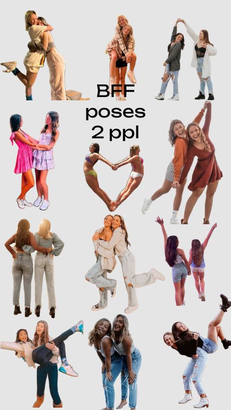 2 people bff poses👯‍♀️ Two People Poses For Pictures, Duo Photo Poses, Duo Poses Friends, Duo Poses, Green Clothes, Bestie Pics, Bff Poses, Best Friend Challenges, Friend Challenges