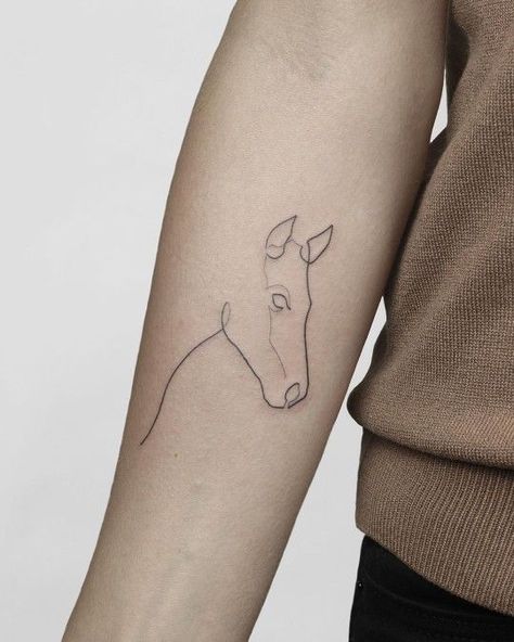 Small Horse Tattoo, Horse Tattoo Design, Cowgirl Tattoos, Western Tattoos, Tattoo Minimalist, Love Horses, Horse Tattoo, Dream Tattoos, Arm Tattoos For Guys