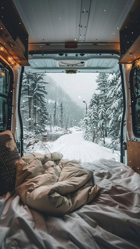 Van life in the winter- CANT WAIT! #vanlife #winterwonderland #lifeinavan Wilderness Aesthetic, Van Life Aesthetic, Vans Aesthetic, Snow Camping, Winter Mood, Van Home, Travel Van, Sprinter Van, Camping Picnic