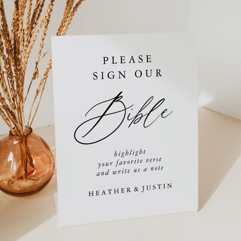 Elegant Calligraphy Wedding Bible Guest Book Sign Wedding Sign In Ideas, Sign In Ideas, Wedding Bible Guest Book, Bible Guest Book, Photo Guest Book Wedding, Wedding Bible, Sweet Rain, Wedding Guest Book Sign, Photo Guest Book